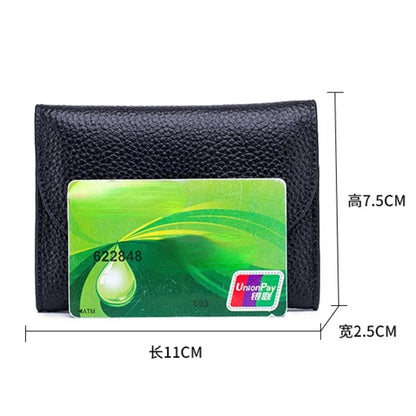 Simple Genuine Leather Zero Card Bag Men's and Women's New Soft Cowhide Short Multifunctional Small Wallet