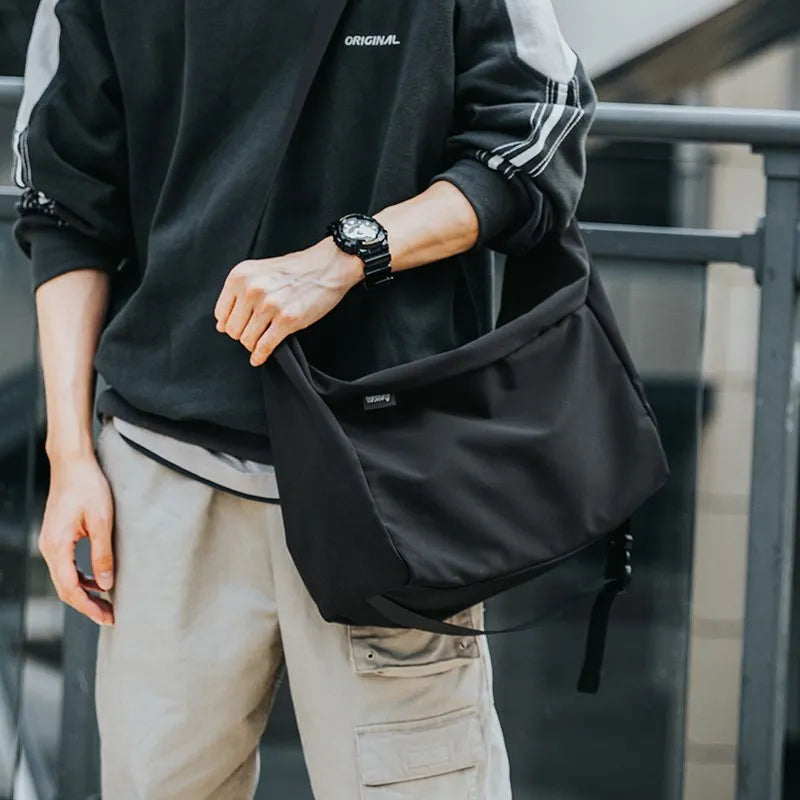 Simple Men Messenger Bag Waterproof Oxford 14 inch Laptop Shoulder Bag Casual Travel Gym Single Bag for Male