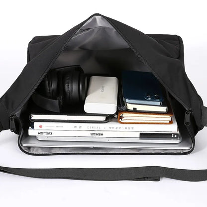 Simple Men Messenger Bag Waterproof Oxford 14 inch Laptop Shoulder Bag Casual Travel Gym Single Bag for Male