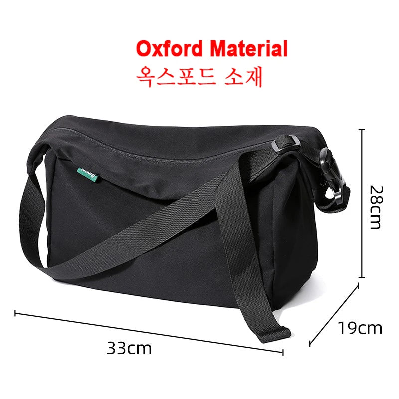 Simple Men Messenger Bag Waterproof Oxford 14 inch Laptop Shoulder Bag Casual Travel Gym Single Bag for Male