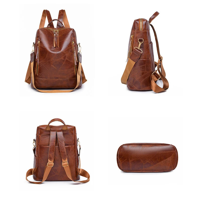 Simple Multifunctional Large Capacity Backpacks High Quality Leather Mochilas Luxury Designer Brand Women's Backpack Sac A Dos