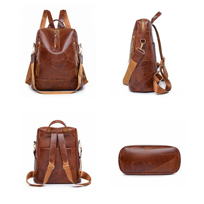 Simple Multifunctional Large Capacity Backpacks High Quality Leather Mochilas Luxury Designer Brand Women's Backpack Sac A Dos