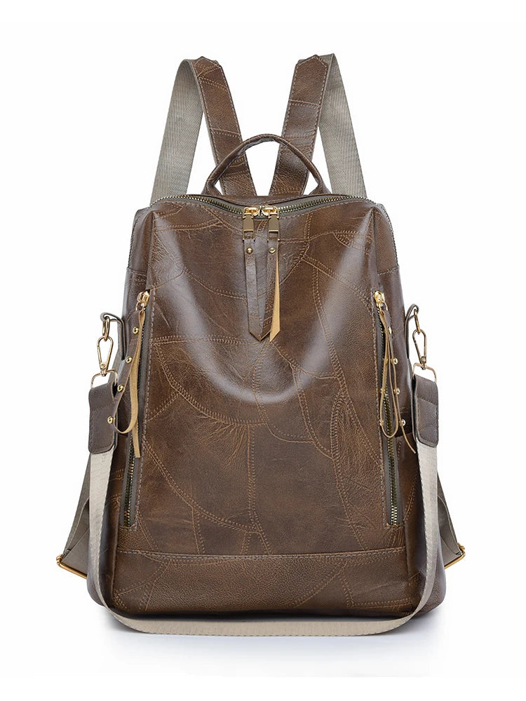 Simple Multifunctional Large Capacity Backpacks High Quality Leather Mochilas Luxury Designer Brand Women's Backpack Sac A Dos