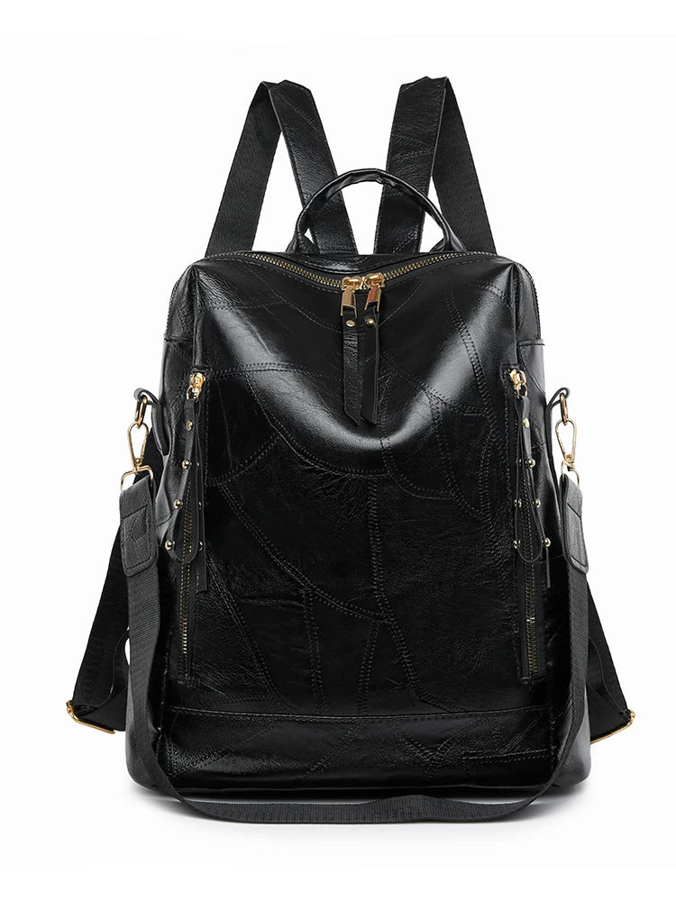 Simple Multifunctional Large Capacity Backpacks High Quality Leather Mochilas Luxury Designer Brand Women's Backpack Sac A Dos