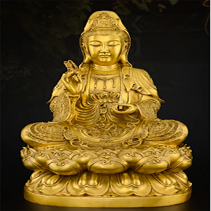 Simple Rental Room Buddha Statues Company Office Copper Sculptures Study Villa Figurines Ornament