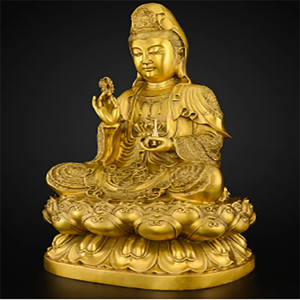 Simple Rental Room Buddha Statues Company Office Copper Sculptures Study Villa Figurines Ornament