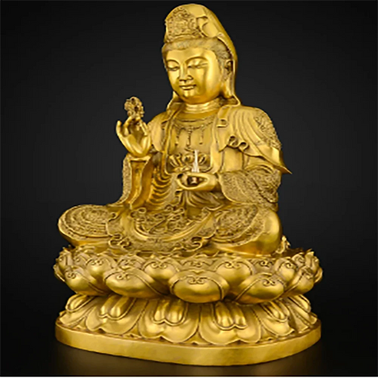 Simple Rental Room Buddha Statues Company Office Copper Sculptures Study Villa Figurines Ornament