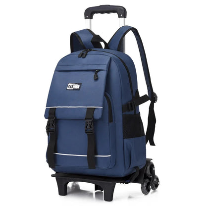 Simple Style Schoolbags Rolling Backpack for Boys Elementary Removable School Bag with Wheels Travel Trolley Bags