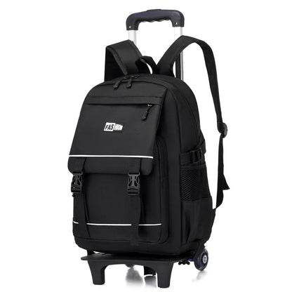 Simple Style Schoolbags Rolling Backpack for Boys Elementary Removable School Bag with Wheels Travel Trolley Bags