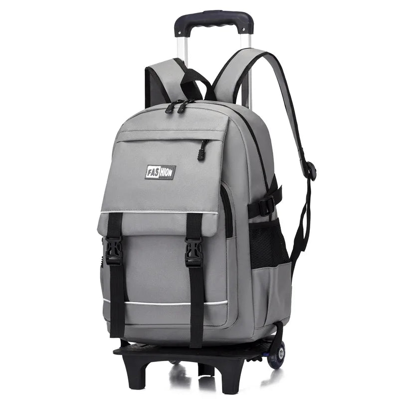Simple Style Schoolbags Rolling Backpack for Boys Elementary Removable School Bag with Wheels Travel Trolley Bags