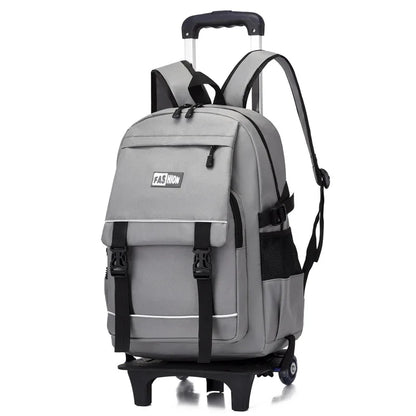 Simple Style Schoolbags Rolling Backpack for Boys Elementary Removable School Bag with Wheels Travel Trolley Bags