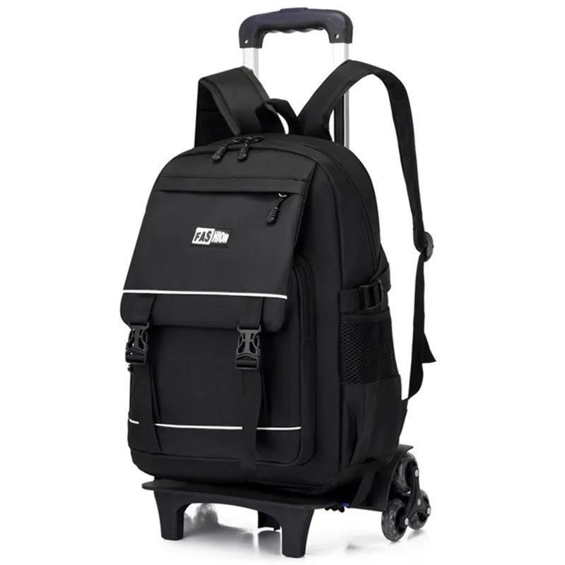 Simple Style Schoolbags Rolling Backpack for Boys Elementary Removable School Bag with Wheels Travel Trolley Bags