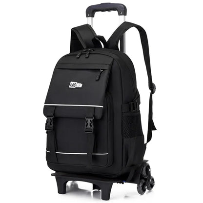 Simple Style Schoolbags Rolling Backpack for Boys Elementary Removable School Bag with Wheels Travel Trolley Bags