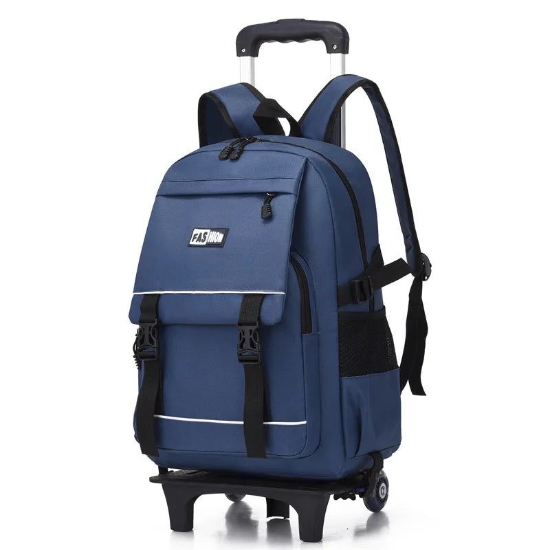 Simple Style Schoolbags Rolling Backpack for Boys Elementary Removable School Bag with Wheels Travel Trolley Bags