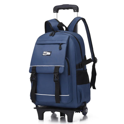 Simple Style Schoolbags Rolling Backpack for Boys Elementary Removable School Bag with Wheels Travel Trolley Bags