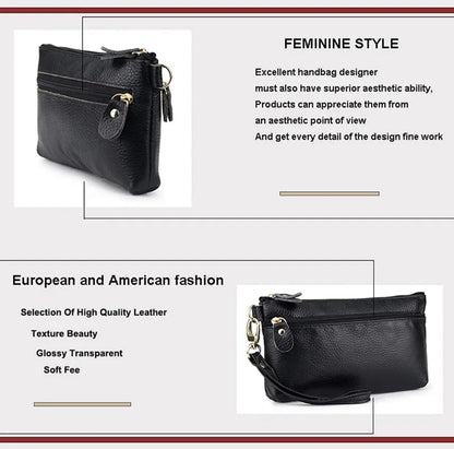 Simple design single bracelet leather long clutch double inner lining wallet mini mobile phone bag lady zipper