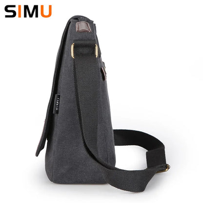 Simu Canvas Man Bag Famous Designer Vintage Male Single Shoulder Bag Daily Carry Messenger Bags School Crossbody Bag 25*9*30cm