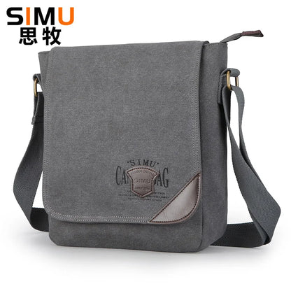 Simu Canvas Man Bag Famous Designer Vintage Male Single Shoulder Bag Daily Carry Messenger Bags School Crossbody Bag 25*9*30cm