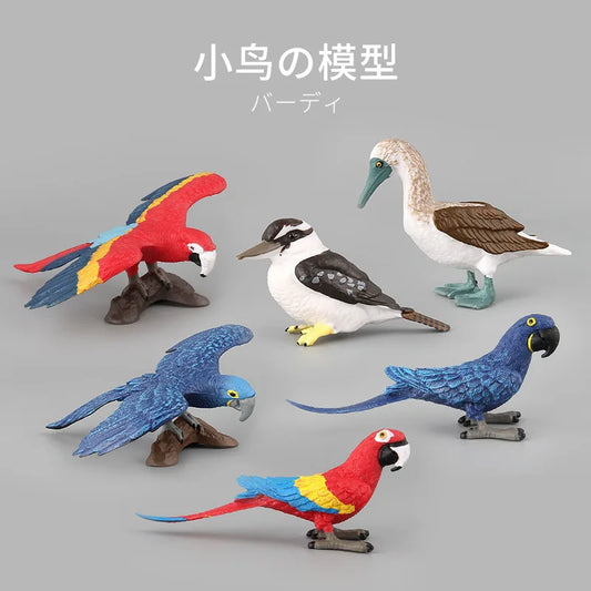 Simulation Mini Parrot Bird Figure Animal Model Figurine Home Decor Miniature Fairy Garden Decoration Accessories Modern Statue