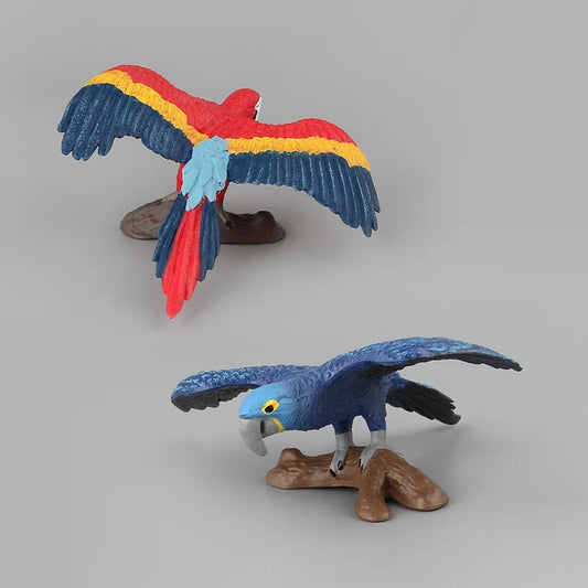 Simulation Mini Parrot Bird Figure Animal Model Figurine Home Decor Miniature Fairy Garden Decoration Accessories Modern Statue