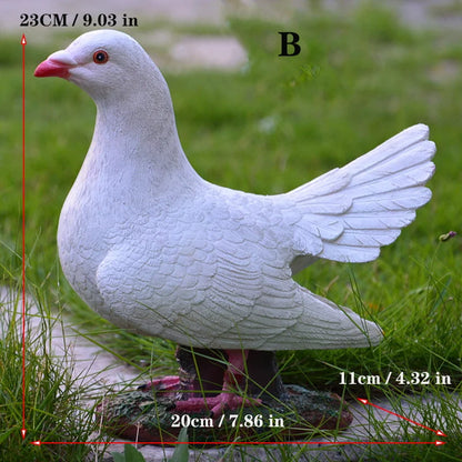 Simulation pigeon statue in resin garden scenic spot  Gardening micro landscape decorations European-style home decorations