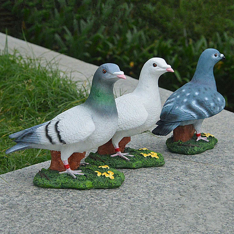 Simulation pigeon statue in resin garden scenic spot  Gardening micro landscape decorations European-style home decorations