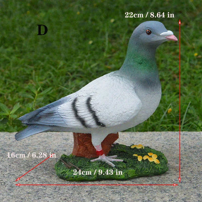 Simulation pigeon statue in resin garden scenic spot  Gardening micro landscape decorations European-style home decorations