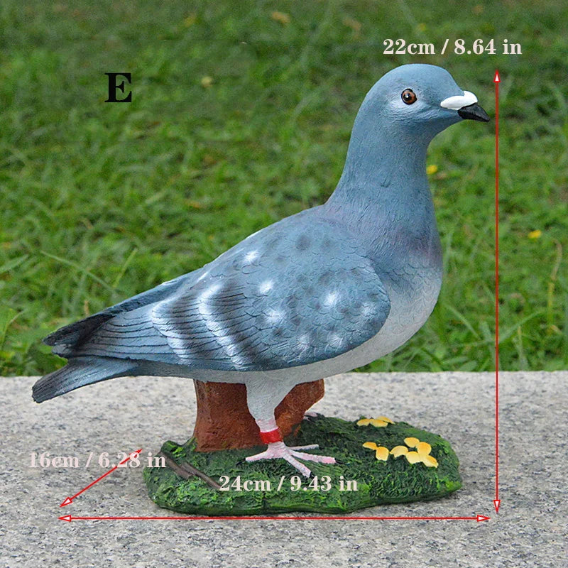 Simulation pigeon statue in resin garden scenic spot  Gardening micro landscape decorations European-style home decorations