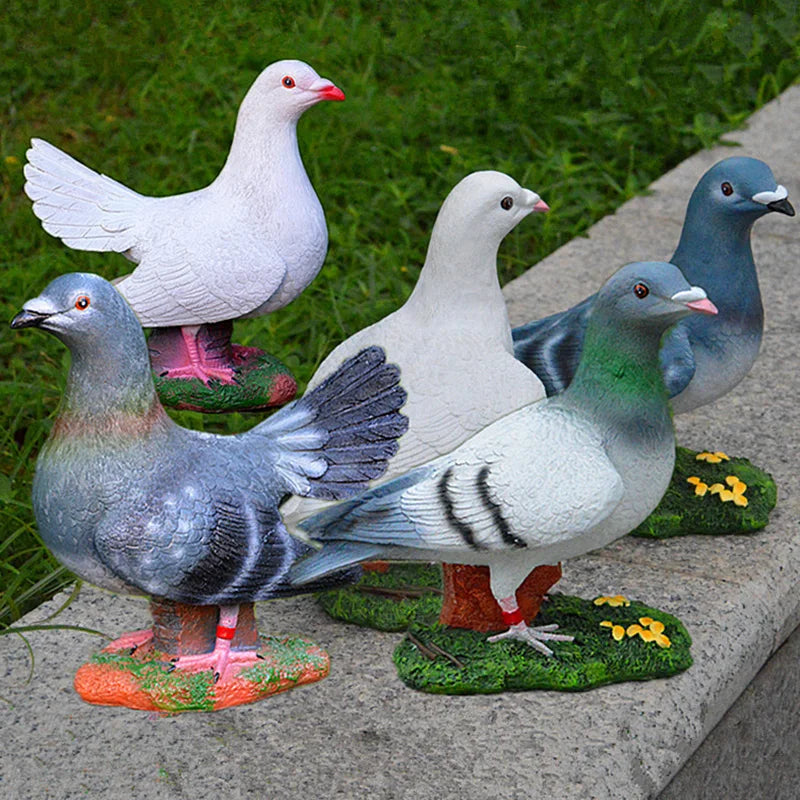 Simulation pigeon statue in resin garden scenic spot  Gardening micro landscape decorations European-style home decorations