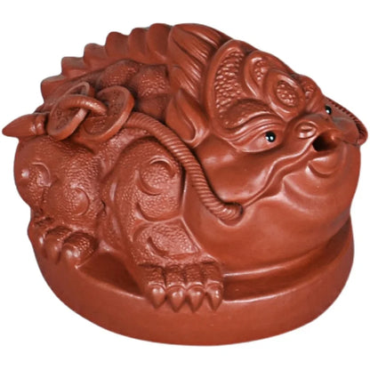 Sitting on the Ground to Make Money Purple Sand Golden Toad Lucky Tea Ornaments Tea Tray Ornament Accessories Raw Ore Dahongpao