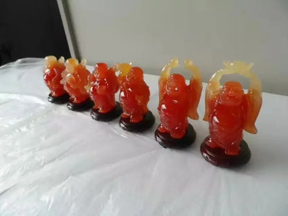 Six little Buddha Zhaocai Maitreya Buddha decorates the car, places the porch wine rack, and decorates the resin handicraft