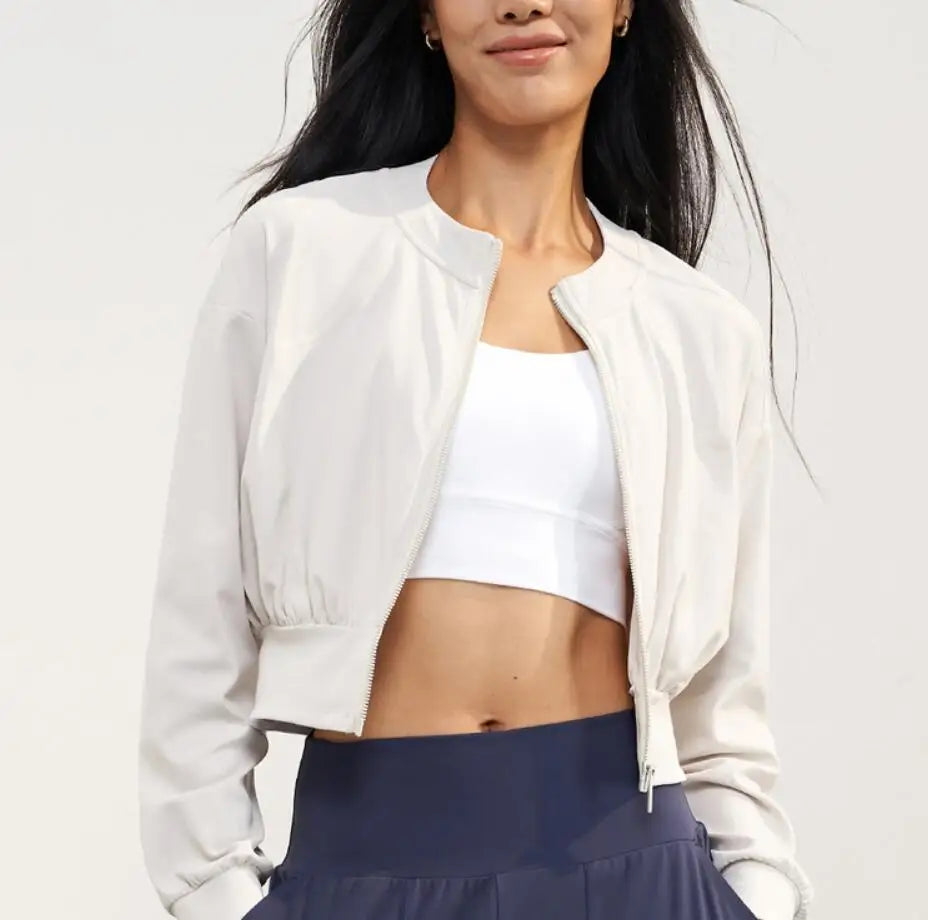 Size XXS/2  XS/4  S/6  M/8 .Please use this size; XXS/2 XS/4 S/6 M/8 Jacket Women Zip Fitness Top Running Coats Workout Clothes
