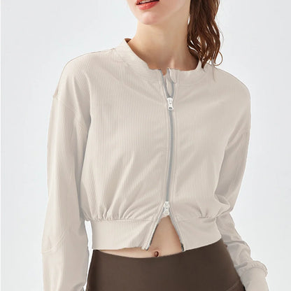 Size XXS/2  XS/4  S/6  M/8 .Please use this size; XXS/2 XS/4 S/6 M/8 Jacket Women Zip Fitness Top Running Coats Workout Clothes