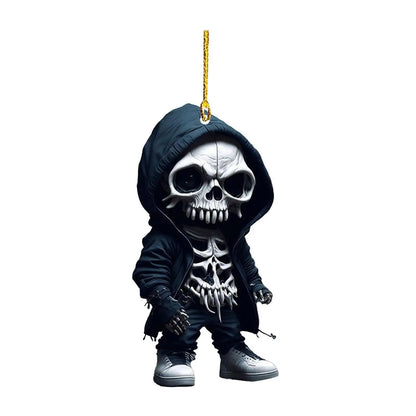 Skeleton Ornament Bone Figurines Pendant Creative Cool Sculpture Handicraft Desktop Car Ornament Living Room Bookcase Decoration
