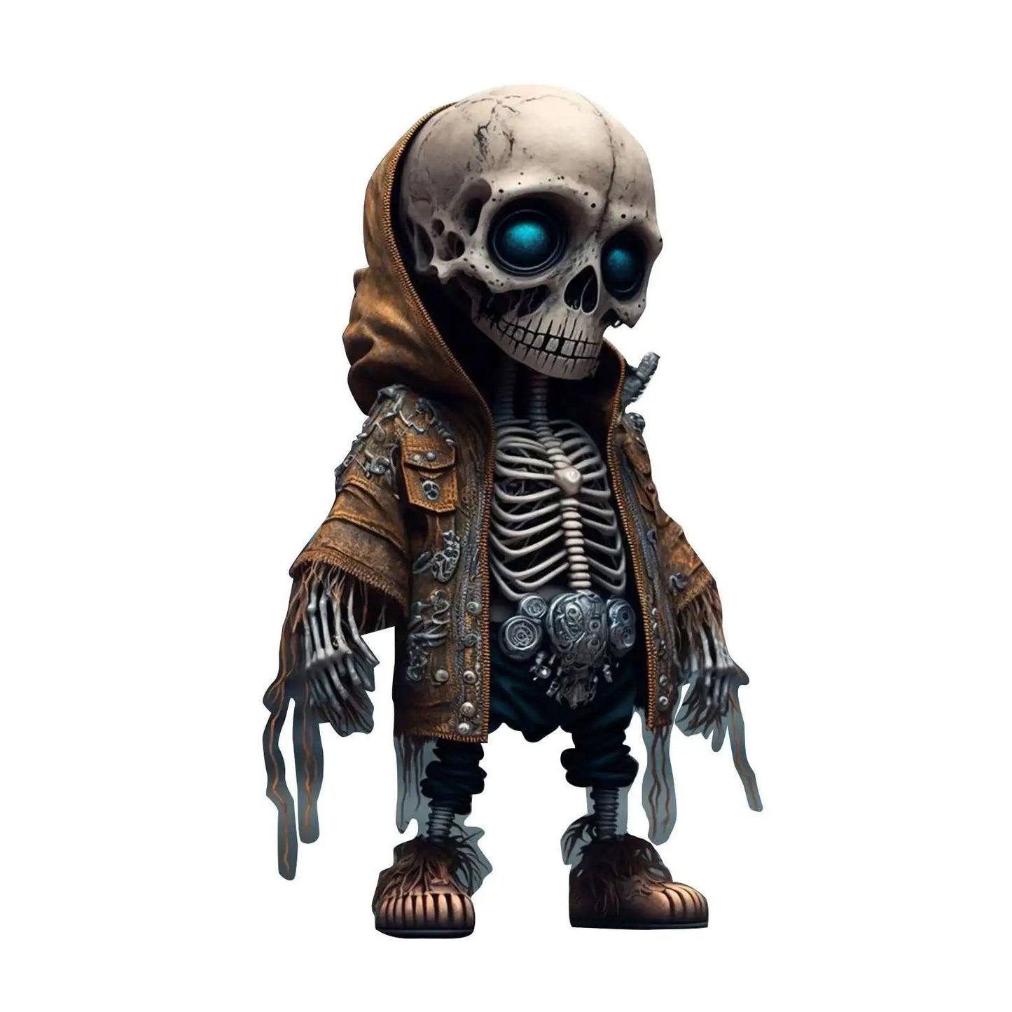 Skeleton Ornament Bone Figurines Pendant Creative Cool Sculpture Handicraft Desktop Car Ornament Living Room Bookcase Decoration