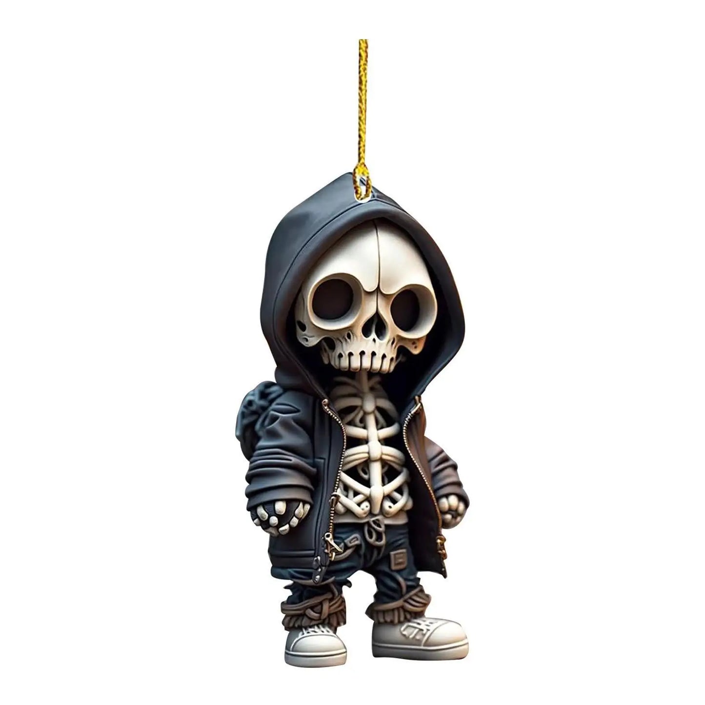 Skeleton Ornament Bone Figurines Pendant Creative Cool Sculpture Handicraft Desktop Car Ornament Living Room Bookcase Decoration