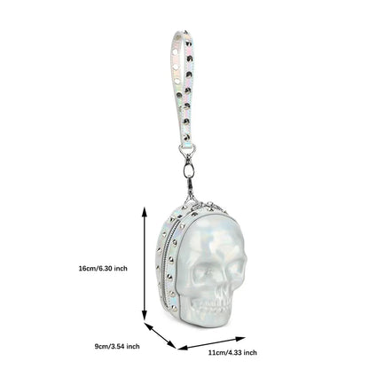 Skull Bag Personalized Bag Clutch Mini Bags Street Trend Punk Handbag Fashion Biker Bags Super Cool Halloween Thriller