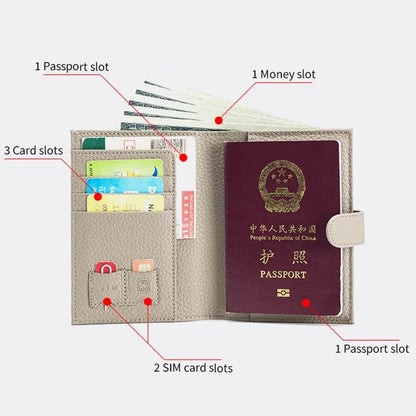 Slim RFID Blocking Leather Holder Travel Bifold Wallet for Men and Women Coin Purse Passport Cover with Snap Closure