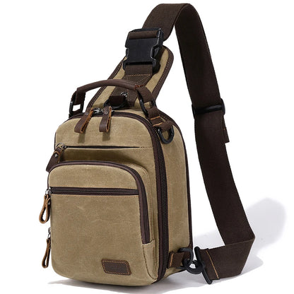 Sling Backpack Chest Sling Bag for Men Waxed Canvas Crossbody Bag Water Resistant Shoulder Bag Casual Daypack