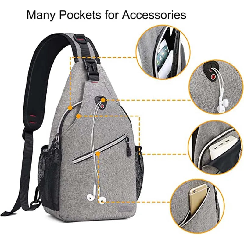 Sling Backpack, Multipurpose Crossbody Shoulder Bag Travel Hiking Daypack