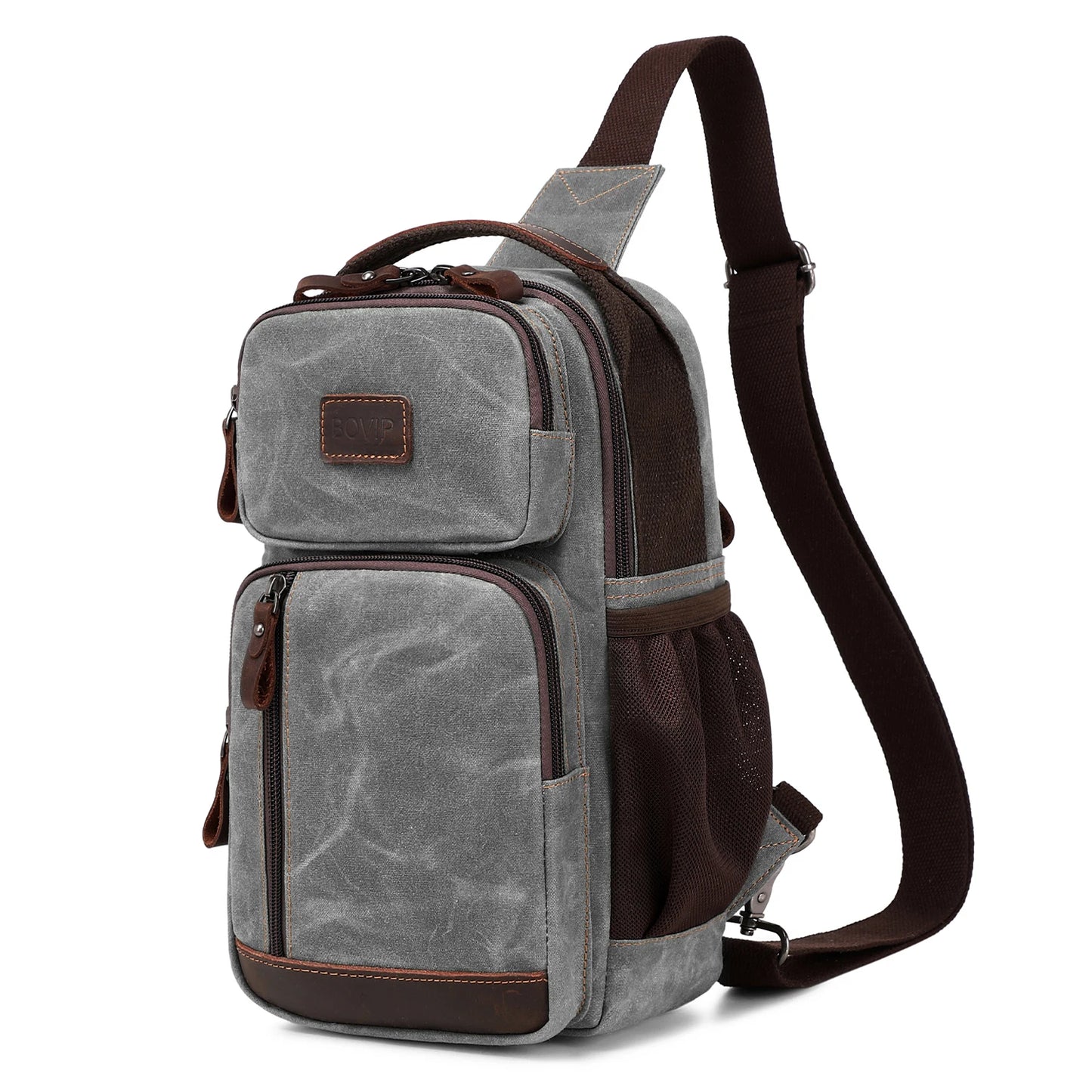 Sling Bag for Men, Waterproof Waxed Canvas Crossbody Bag Chest Bag Casual Daypack shoulder bag Sling Backpack