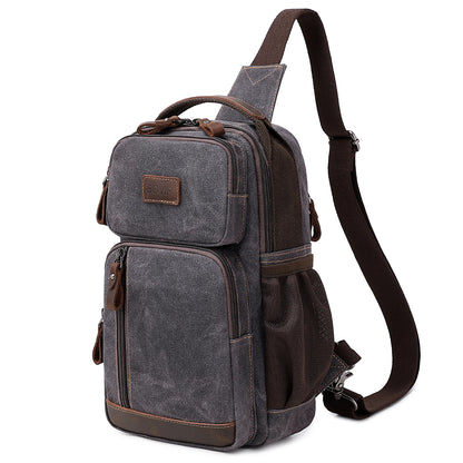 Sling Bag for Men, Waterproof Waxed Canvas Crossbody Bag Chest Bag Casual Daypack shoulder bag Sling Backpack