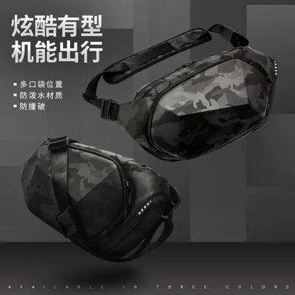 Sling Pack with USB Port for 9.7 Inch Ipad Waterproof Men's Shoulder Bag Crossbody Bag Anti-Theft Short Travel Messenger