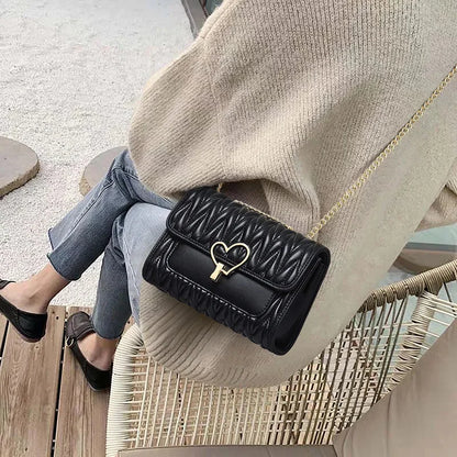 Small 2024 New Tide Leather Crossbody Summer Chain All-match Burst Fashion One Shoulder Female Bag Gift Girlfriend