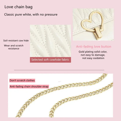 Small 2024 New Tide Leather Crossbody Summer Chain All-match Burst Fashion One Shoulder Female Bag Gift Girlfriend