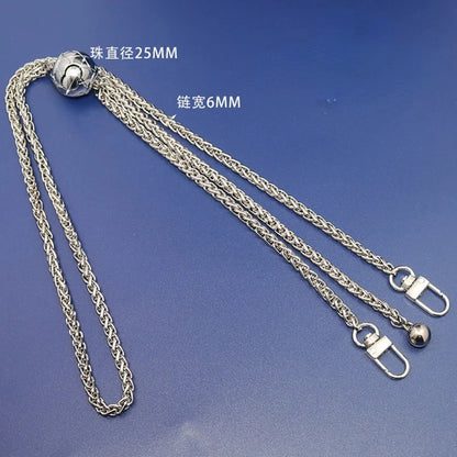 Small Ball Adjustable Metal Chain Accessories Bag Shoulder Strap