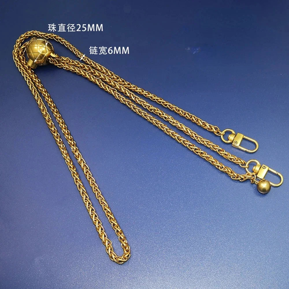 Small Ball Adjustable Metal Chain Accessories Bag Shoulder Strap