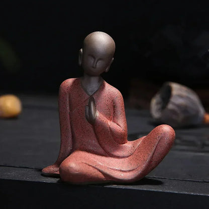 Small Buddha Statues Tathagata India Yoga Mandala Sculptures Ceramic Tea Ceremony Ornaments Gift Home Decor Monk Figurine