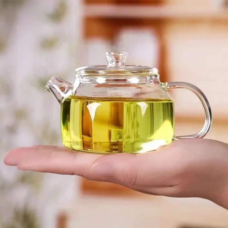 Small Capacity Transparent Glass Teapot with Filter Heat-Resistant Flower Tea Kettle Household Kung Fu Tea Pot Teaware