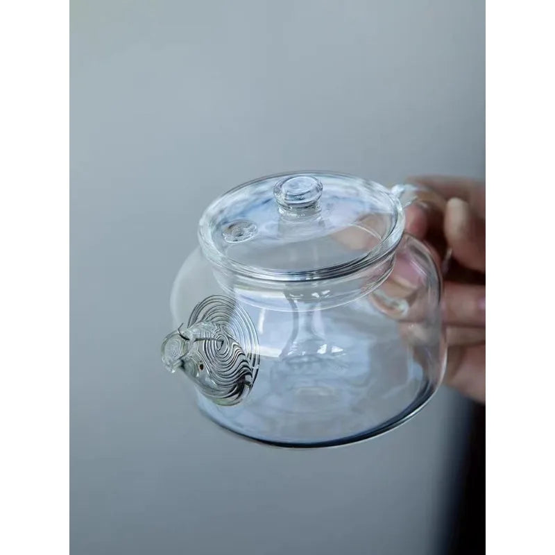 Small Capacity Transparent Glass Teapot with Filter Heat-Resistant Flower Tea Kettle Household Kung Fu Tea Pot Teaware